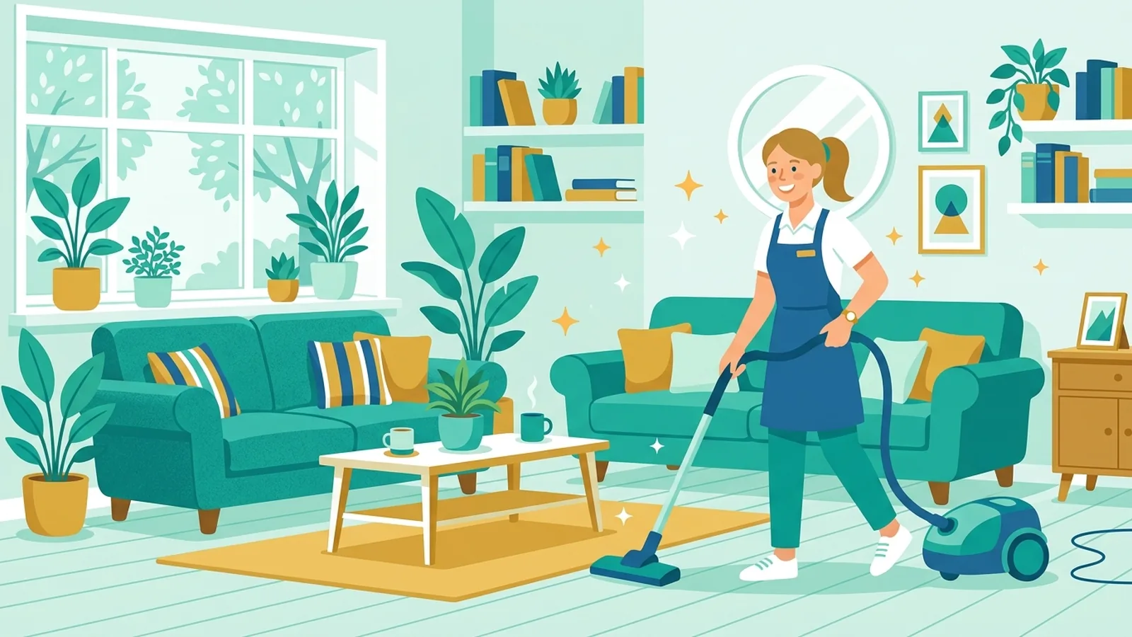 A friendly cleaner making a bright British home sparkle